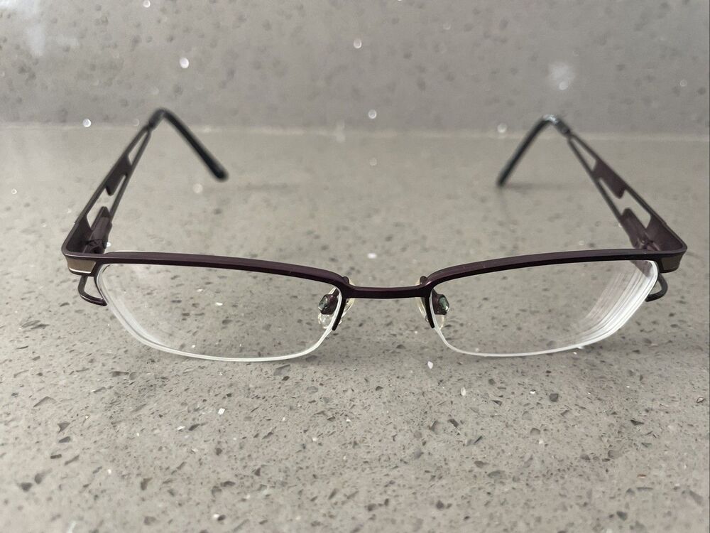 CEN ADP016 Eyeglasses 48-17-130 FRAMES ONLY BLK CEN Half Rim Purple bronze